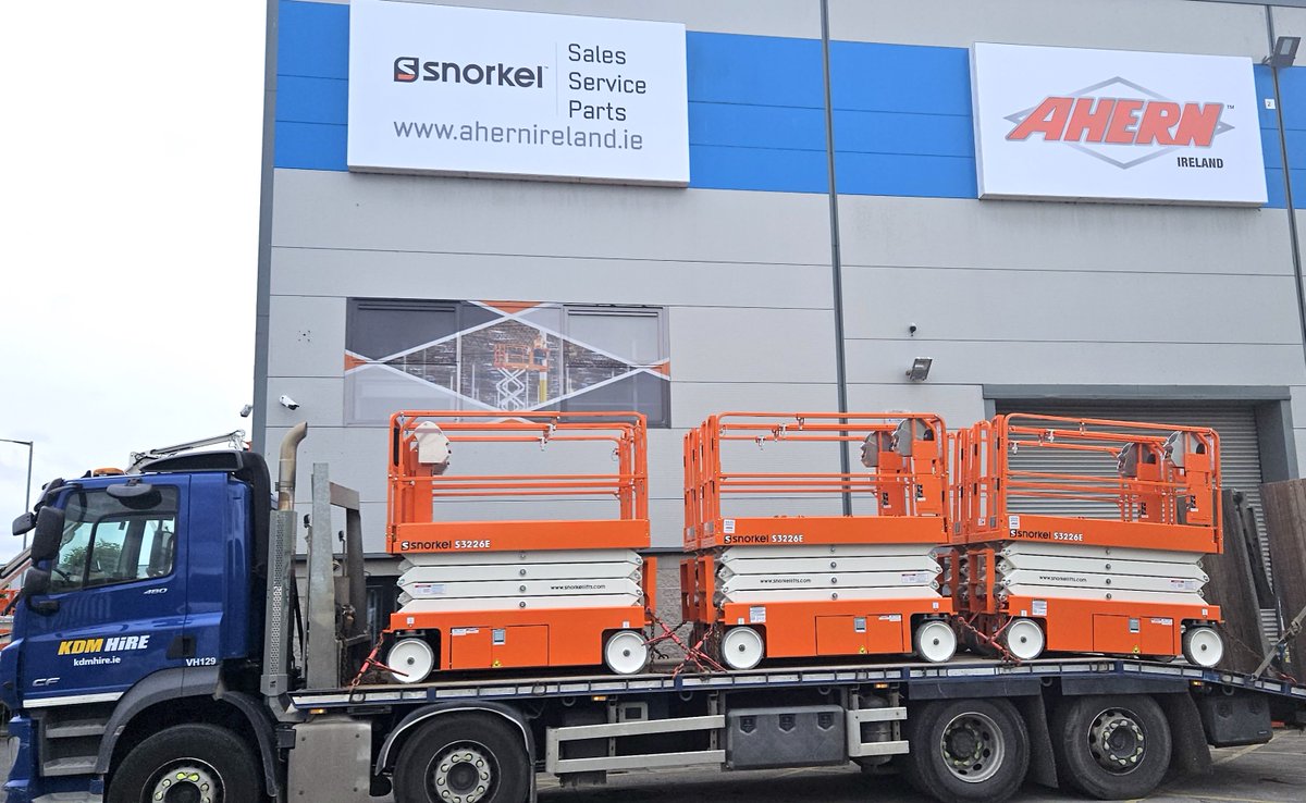 AhernIreland's tweet photo. @kdm_hire just collected SIX new Snorkel S3226E electric scissor lifts! These lifts are built to withstand the toughest conditions and boast a number of innovative features to improve the operator experience and reduce maintenance time.

Congrats on your new scissors! 🤝🧡🔝 https://t.co/lVUTRKRWaf
