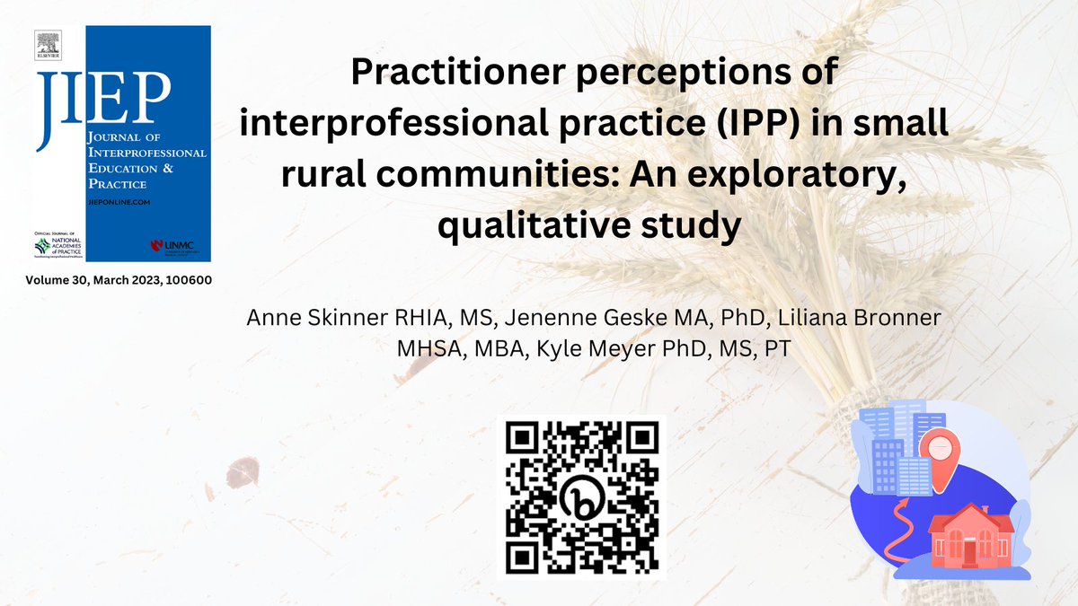 JIEP (@ipe_journal) on Twitter photo π’ Calling all healthcare pros & educators! Discover how Interprofessional Practice (#IPP) & #IPEC Core Competencies enhance rural healthcare. πΎπ₯ Researchers conducted focus groups in small communities, revealing valuable insights! <a href="/NAPractice/">National Academies of Practice (NAP)</a> #JIEP bit.ly/3rPExk5 π’ Calling all healthcare pros & educators! Discover how Interprofessional Practice (#IPP) & #IPEC Core Competencies enhance rural healthcare. πΎπ₯ Researchers conducted focus groups in small communities, revealing valuable insights! <a href="/NAPractice/">National Academies of Practice (NAP)</a> #JIEP bit.ly/3rPExk5
