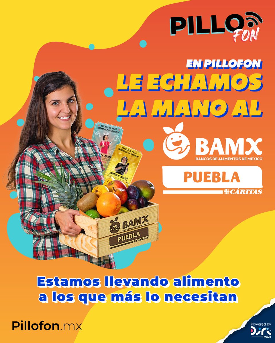 PilloFon_MX's tweet image. ¡Este mes, en PilloFon nos pusimos la camiseta con @BAMXPuebla para apoyar a quien más lo necesita! 🫂💚 

Con cada recarga, ganas un Rasca-Rasca que te da la oportunidad de donar a nuestros amigos de #BAMX🍴

Consulta términos y condiciones en pillofon.mx 

#PilloFon