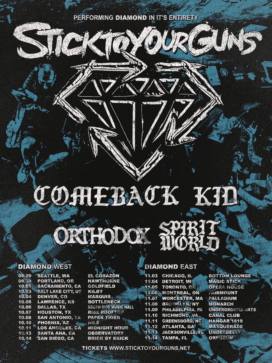 Our Diamond Anniversary Tour is officially on sale! Go grab 🎟️ at sticktoyourguns.net Which song are you most looking forward to seeing live? 🤔