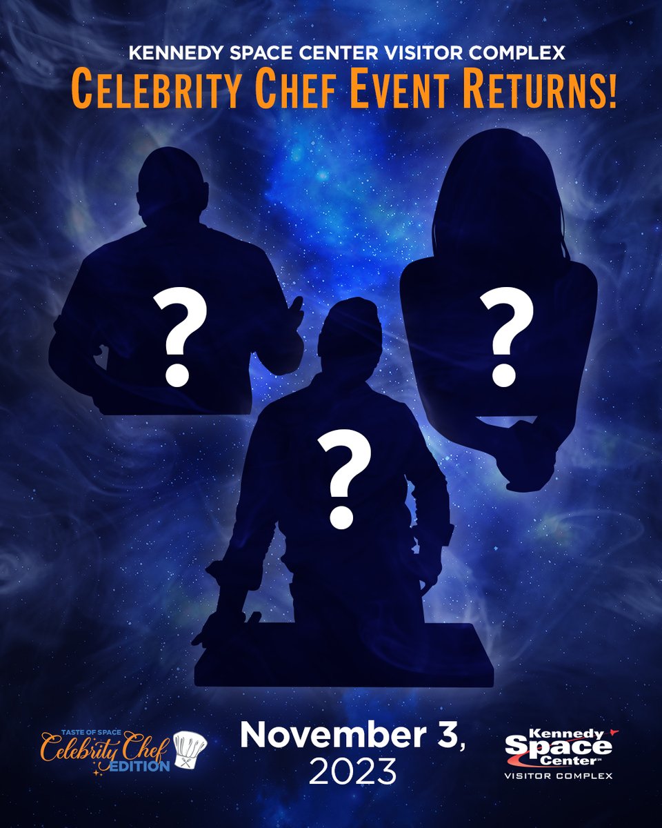 Think you know what chefs will be joining us at #KennedySpaceCenter Visitor Complex for this year's #TasteOfSpace Celebrity Chef Edition?! Check back next week for the star-studded reveal! 🌟👩‍🍳👨‍🍳