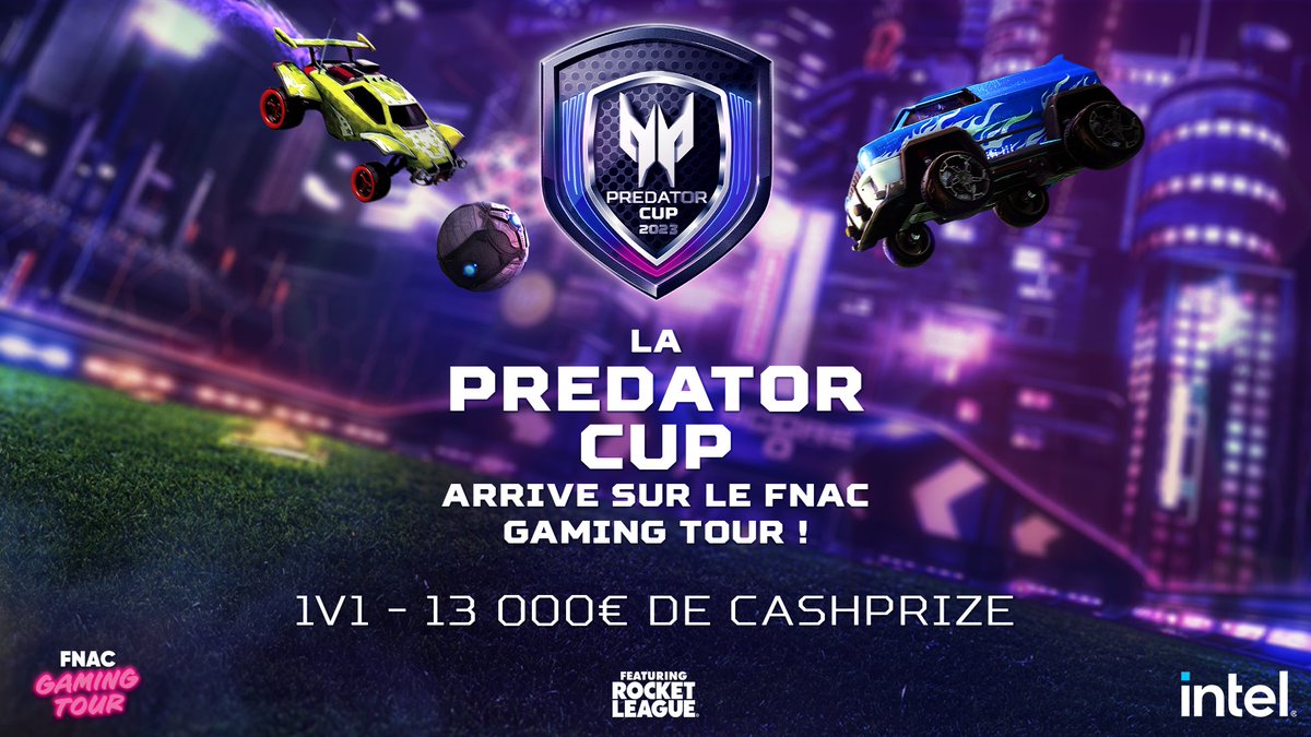 RocketBaguette's tweet photo. ⚽️ La #PredatorCup débarque sur Rocket League !
👤 Tournoi 1VS1
💰 13.000 € à remporter !
🫵 Qualifiers dans 7 villes à travers la France
🇫🇷 Finales sur scène, à la Paris Games Week !
🎉 avec @PredatorFrance & @Fnac
🎙️ commenté par @RocketBaguette
▶️ https://t.co/g26irnhFYr