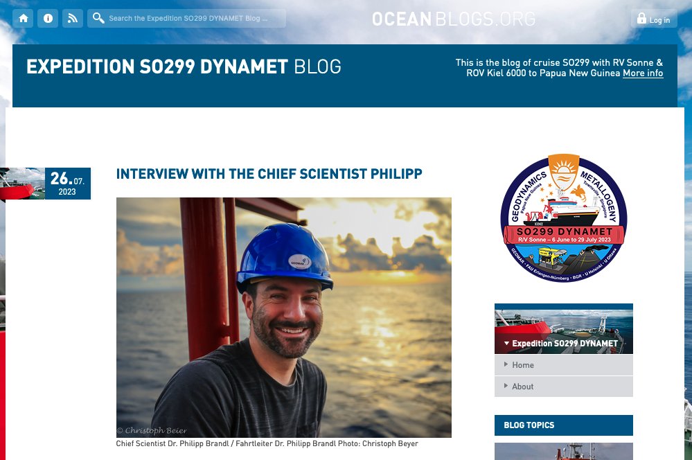 More VIP portraits coming up on the #SO299 #DYNAMET expedition blog ;-) Now it's your chance to get to know chief scientist Philipp Brandl @lithophilipp: oceanblogs.org/so299-dynamet/… @GeoHelsinkiUni @beier_christoph