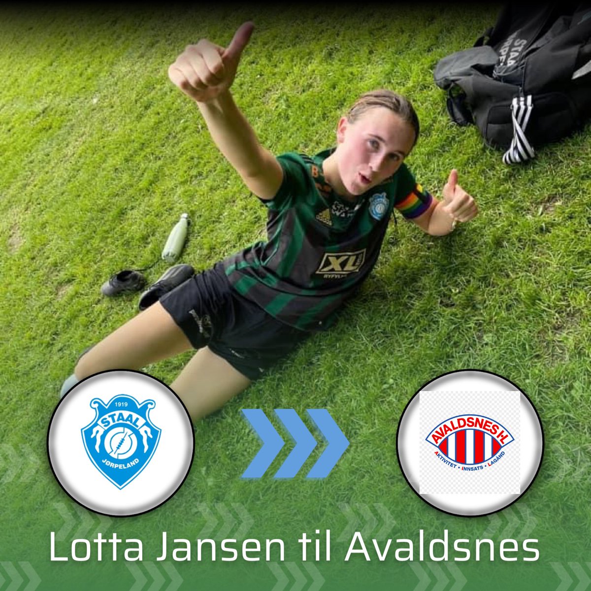 Vi ønsker Lotta Jansen masse lykke til i Avaldsnes. Alltid stas når spillere tar steget 💚🖤