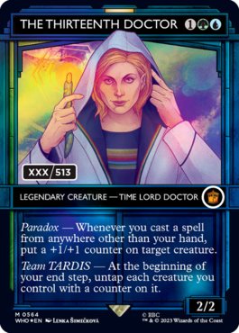 Doctors get Serialized versions up to their number (plus 500 but who's counting?) More previews at mtgpreviews.com #MTGxWHO

Source: x.com/wizards_magic/…
🎨: <a href="/jackmrhughes/">Jack Hughes</a>,<a href="/AuroreFolny/">Aurore Folny</a>