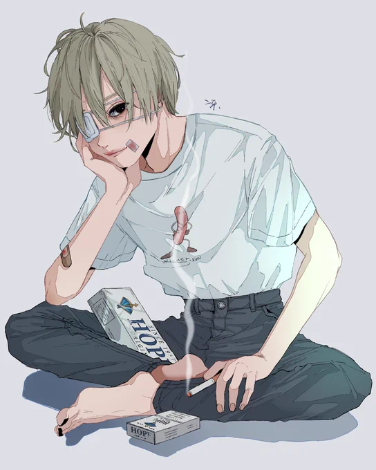 童顔ヘビースモーカー#イラスト #創作男子 