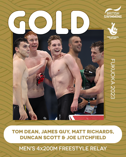 Aquatics_GB's tweet image. Phenomenal.

World Championship GOLD belongs to our quartet of Duncan Scott, Matt Richards, James Guy and Tom Dean in the Men&apos;s 4x200m Freestyle Relay final🥇🤩⏱️

👏👏👏