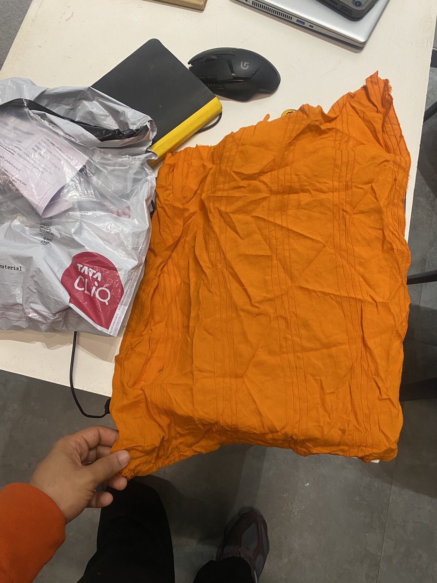 krunal_kanabar's tweet photo. So ordered Adidas shirts from @TataCLiQ and to my surprise I receive a torn orange cloth https://t.co/ORDkBXzZGG