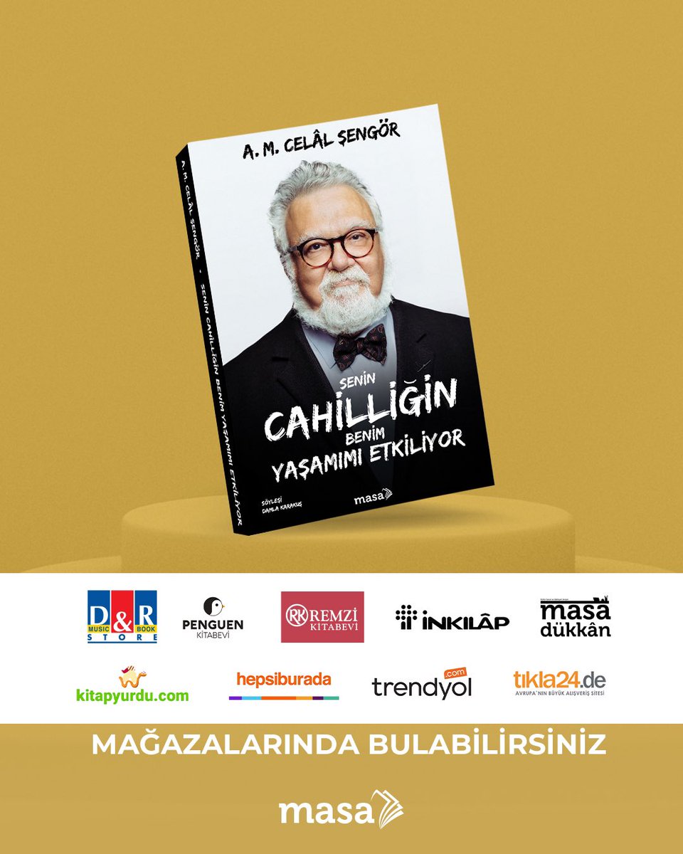 “Senin Cahilliğin Benim Yaşamımı Etkiliyor”u tüm kitabevlerinde bulabilirsiniz. 

Avrupa için ise <a href="/tikla24/">tıkla24.de - Almanya 🇩🇪 ve Tüm Avrupa'da 🇪🇺</a>’te 🎉

#CelalŞengör
#SeninCahilliğinBenimYaşamımıEtkiliyor
#MasaKitap