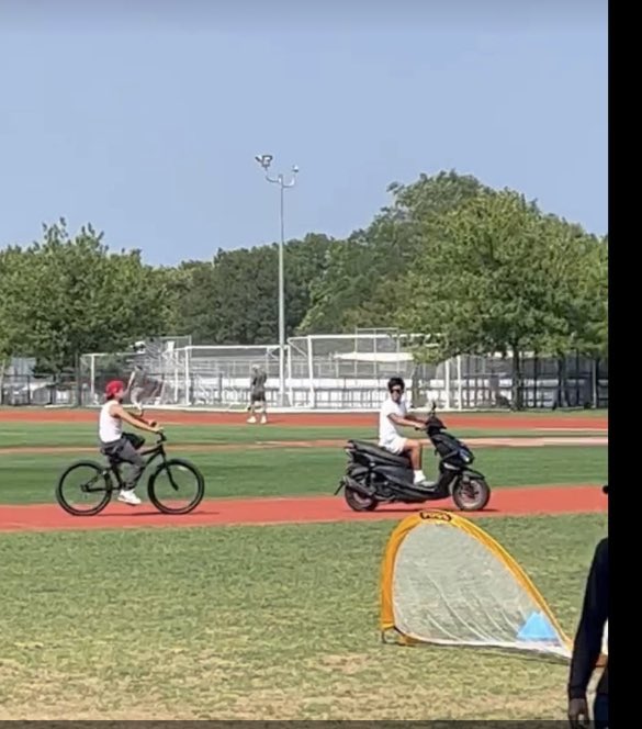 stellzd's tweet photo. @NYCParks @NYCMayorsOffice @NYPD104Pct @BobHoldenNYC The newly renovated track at Juniper Valley Park is being ruined by morons riding unlicensed motorbikes in it. Not to mention the danger they pose to people trying to use the track for exercise. Block the entrances! https://t.co/euaXu03jx4