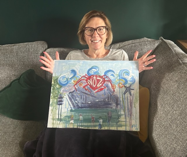 FairyFeona's tweet photo. Ticket no:23 with the @Nozstock painting prize - happy she is now home and safe - get well soon Alex! Love Fe AKA FE SNAILS #NOZSTOCK painting completed over the weekend Feona Hadcroft - FHartist - raffled on the Sunday! #artistnozstock #acrylicpainting #festivalartist #fesnails https://t.co/i4kfG3xYd9