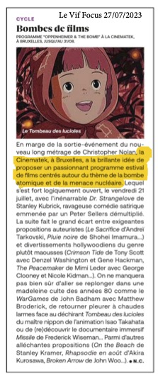 Merci <a href="/LeVif/">Le Vif</a> ! #Oppenheimer #CINEMATEK #LeVif