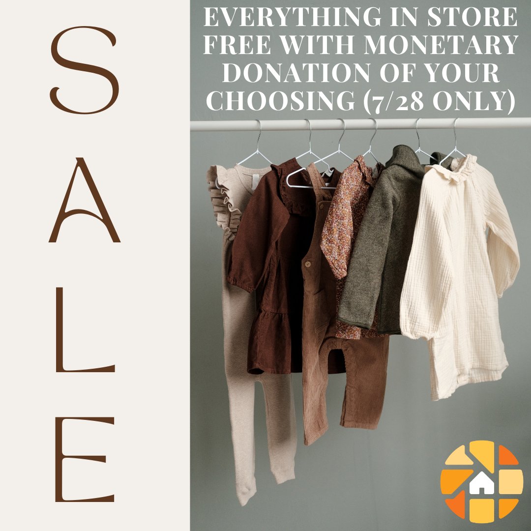 Friday ONLY! Stop by the City Boutique
SALE. All items in the store are free with a monetary
donation of your choosing. Sale excludes City of
Refuge specific merchandise and Global Artisan
jewelry and candles.