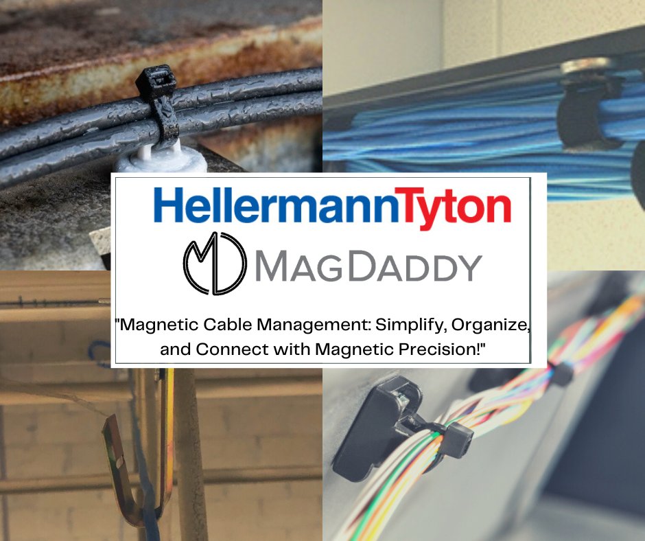 magdaddyusa's tweet photo. Hellermann Tyton and Mag Daddy have partnered to revolutionize cable management, delivering unmatched efficiency and magnetic innovation.

See the link below for a list of HT Distributors:
https://t.co/iMPYKXr5O3

#HellermannTyton #Magdaddy #cablemanagement #tti #mouser https://t.co/4kqBRuQ3Ar