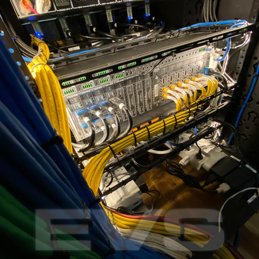 EVScalgary's tweet photo. Check this out! I'm not sure we can fit any more equipment into this AV rack! It has an NVR, 5x network switches, 1x Audio matrix, 3x processors, 1x auxiliary  outputs, 2x multi-room amps, 2x home theater amps, 1x subwoofer amp, 4x video game balun inputs, 2x out baluns and more! https://t.co/HoClqJBT5O