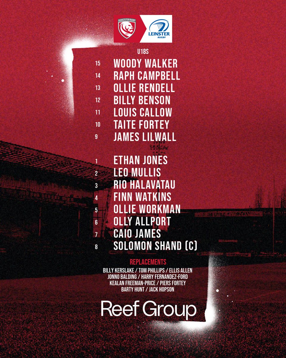𝙏𝙚𝙖𝙢 𝙣𝙚𝙬𝙨 🔢
 
The Gloucester Rugby Academy U18s side to take on @LeinsterRugby at Kingsholm tomorrow. 

Entry for supporters is free via Gate 2️⃣.
 
📰👉 bit.ly/U18sLeinster