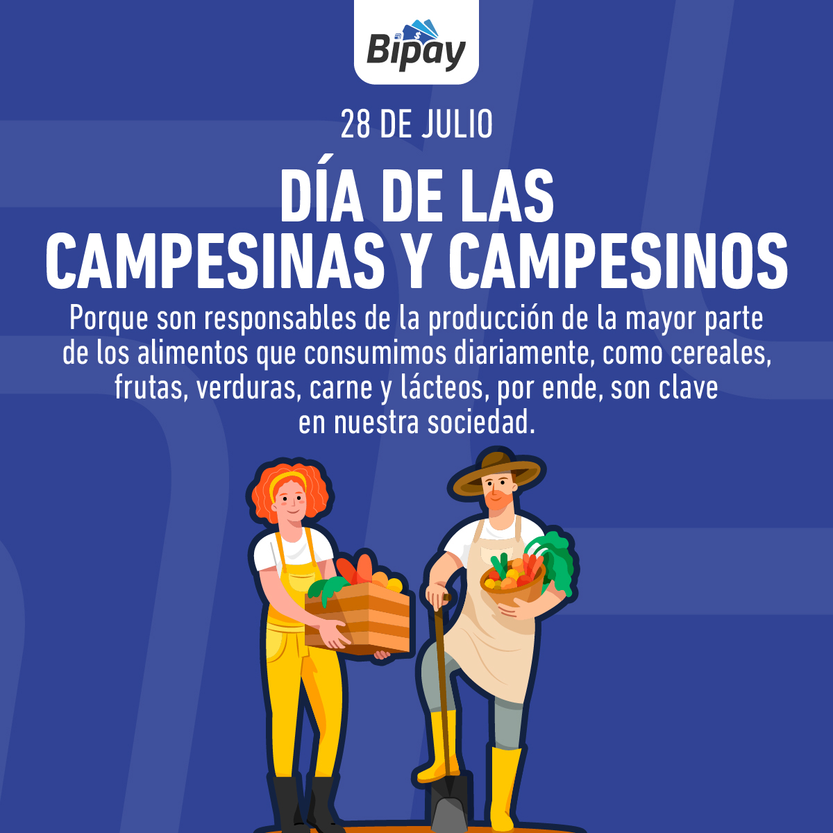 Bipaychile's tweet photo. ¡Modo Bipay, modo gracias a todos los campesinos y campesinas! Porque l@s campesin@s son responsables de la producción de la mayor parte de los alimentos que consumimos diariamente, y por ende, son clave en nuestra sociedad. ¡Disfruten este día, lo merecen! #Bipay #28deAgosto https://t.co/n2ACfQ125p