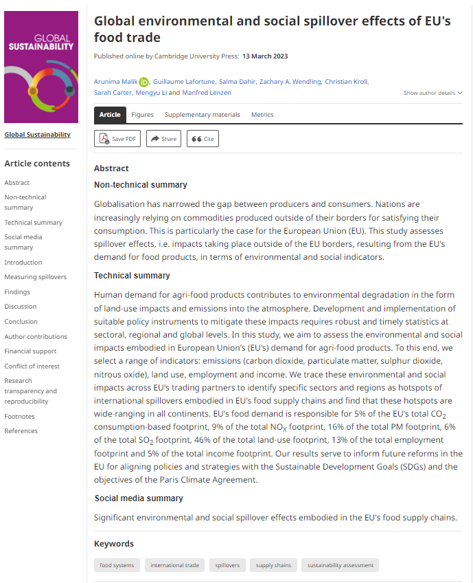 CambUP_GSus's tweet photo. Global environmental and social spillover effects of EU's food trade | Global Sustainability | Cambridge Core - https://t.co/C1pIFHpO7m

By Arunima Malik et al

#AcademicTwitter #Sustainabilty #Trade #Food_Systems #Supply_Chains #Spillovers https://t.co/YyVKXe1BIV
