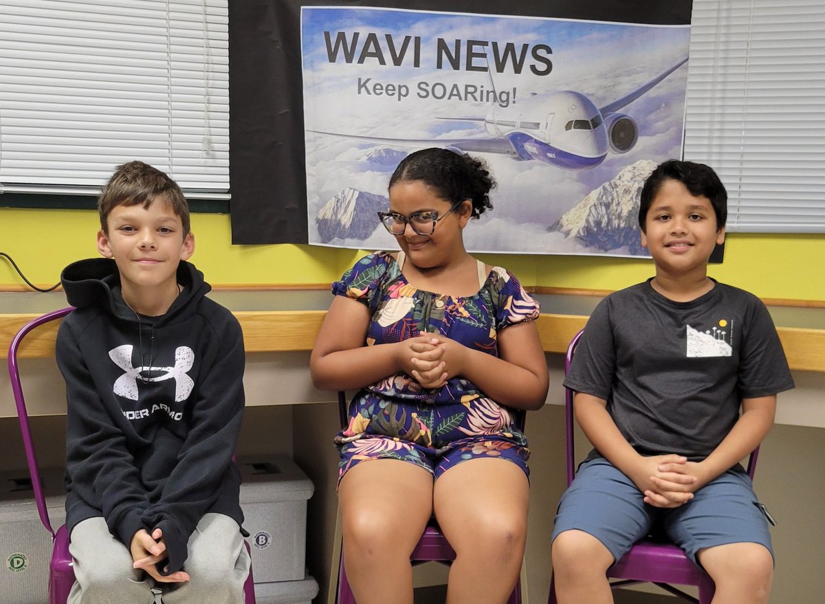 A Big SOAR Shout Out to our Track Three WAVI News Crew for starting every morning of our new 23-24 school year with a 😊! @AdamsAviator @WCPSS_IALS <a href="/AdamsYRES/">Adams Elementary</a>