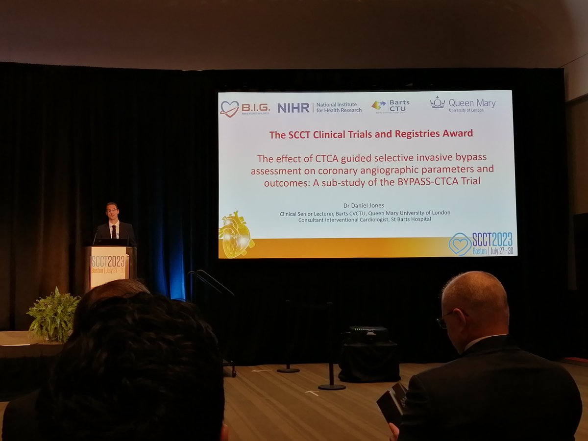Congratulations to Dr Dan Jones for his Scct gold medal award for the Bypass-Ctca trial
#SCCT2023 #YesCCT
@Bhcintervention   
@CardiacimagingB @BartsIntervGrp @mdstbarts