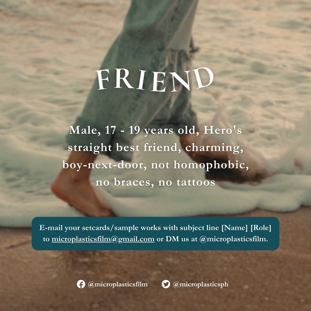 microplasticsph's tweet image. Casting Call for a QCinema Short Film!

Send your setcards/sample works with subject line [Name] [Role] to microplasticsfilm@gmail.com or DM us here on Facebook.

Pwede kahit sino, basta wag lang plastik. 💖