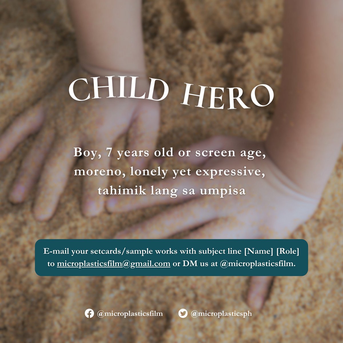 microplasticsph's tweet image. Casting Call for a QCinema Short Film!

Send your setcards/sample works with subject line [Name] [Role] to microplasticsfilm@gmail.com or DM us here on Facebook.

Pwede kahit sino, basta wag lang plastik. 💖