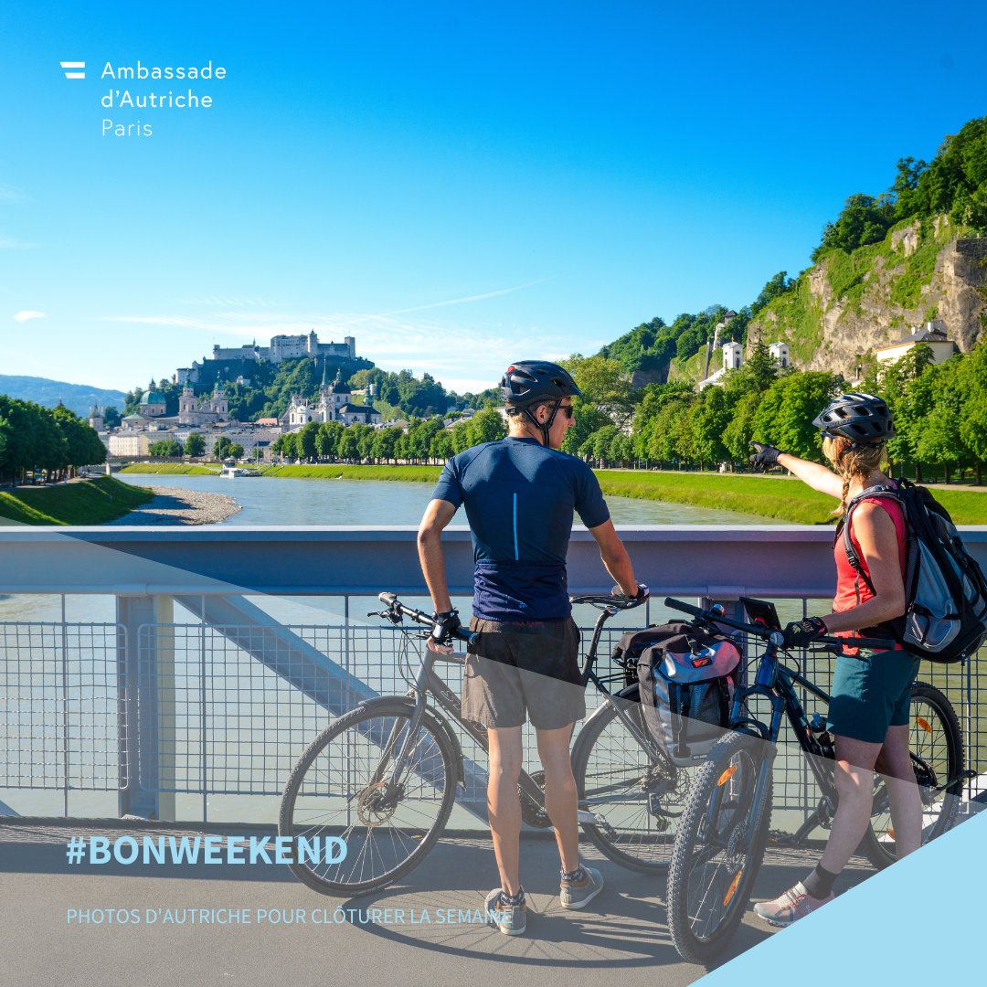 🚴‍♀️🇦🇹🚴‍♂️ Un paradis pour les cyclotouristes? Oui,  comme ici avec ce panorama incroyable sur la forteresse de Hohensalzburg! Et vous, envie de planifier des vacances à vélo en Autriche? Bon week-end! 🌞 Schönes Wochenende! @visitautriche <a href="/salzburg_info/">salzburg.info</a> 📸_G-Breitegger #feelaustria