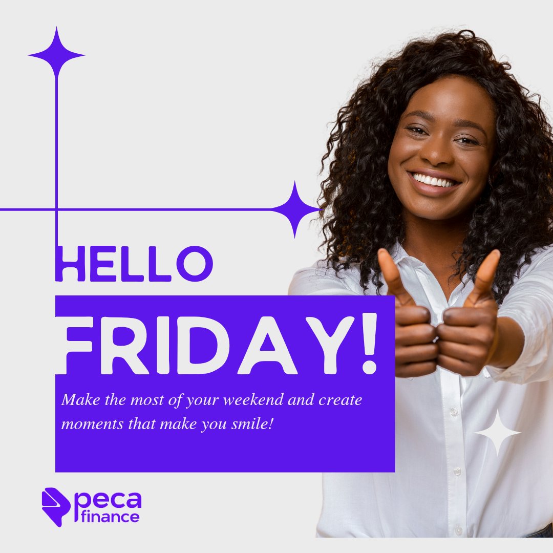 PecaFinance's tweet photo. TGIF!!! 
Make this weekend a canvas of smiles and laughter. Embrace every moment and paint it with joy. Let's make memories that warm our hearts and make us smile for years to come!  

#TGIF #fridaymorning #FridayFeeling #FridayVibes #FridayMotivation https://t.co/39CvIzsKLB