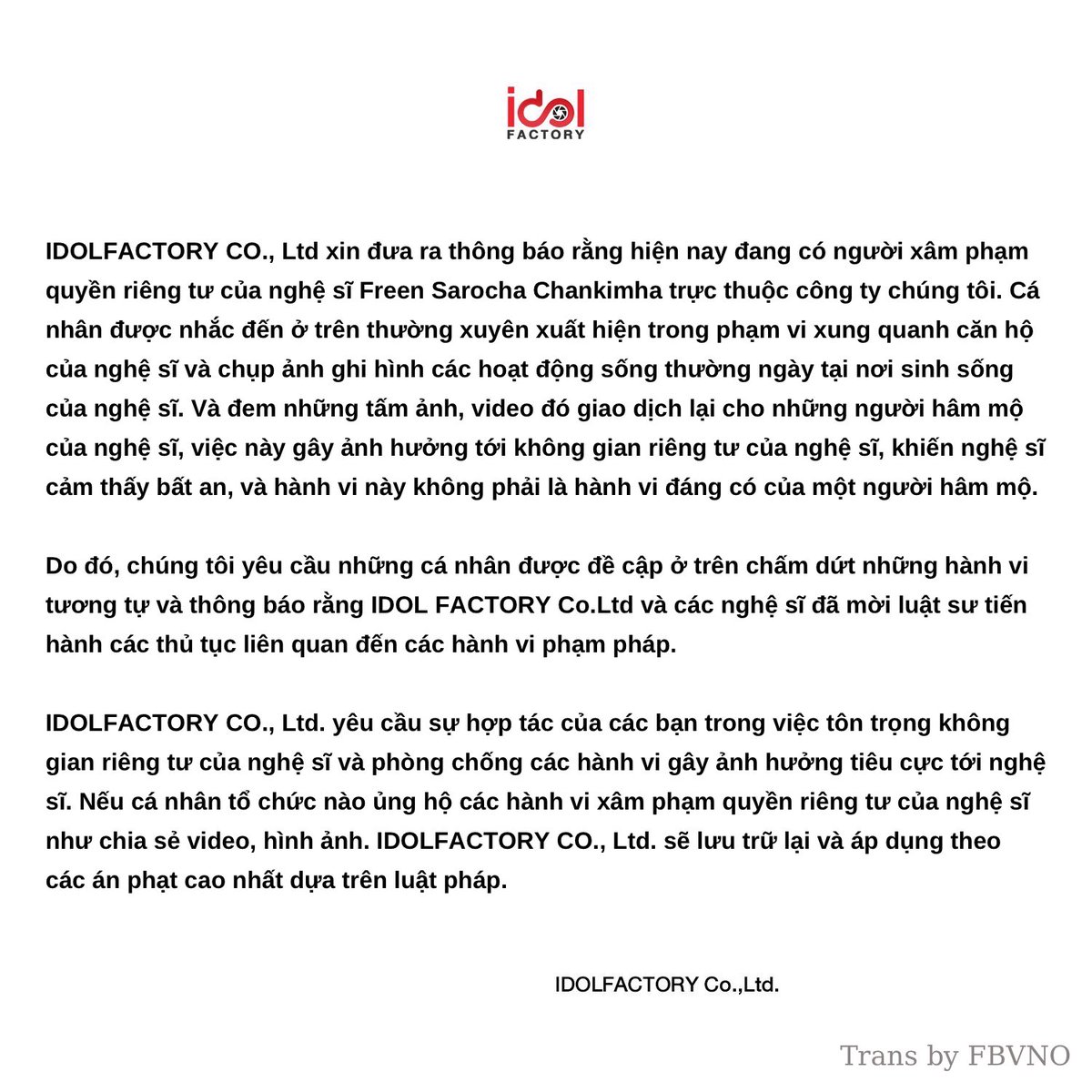 FreenBeckyVN's tweet photo. ❗️IDOL FACTORY THÔNG BÁO VỀ VIỆC CÁC CÁ NHÂN XÂM PHẠM QUYỀN RIÊNG TƯ CỦA NGHỆ SĨ FREEN SAROCHA CHANKIMHA ❗️

PLEASE LOVE OUR PRINCESS IN THE RIGHT WAY !!!! 😭😭😭 https://t.co/436gQGqfb1