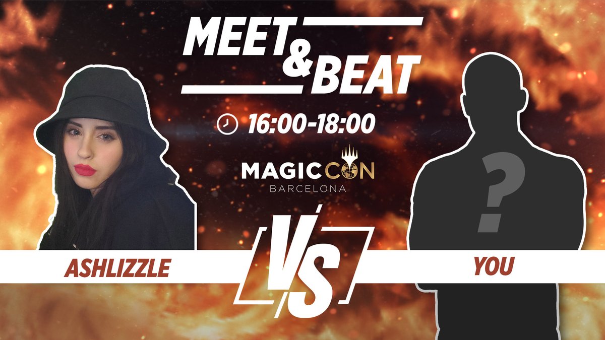 UltimateGuard's tweet photo. ✨ Meet &amp; Beat with Ashlizzle ✨

Grab a friend because It's dangerous to challenge Ashlizzle alone!
In less than one hour, this queen will be protecting the Ultimate Guard booth ♛
Can you take her down?💥

#UltimateGuard #MeetAndBeat #MagicConBarcelona #MagicTheGathering https://t.co/XWXjm0CUiD