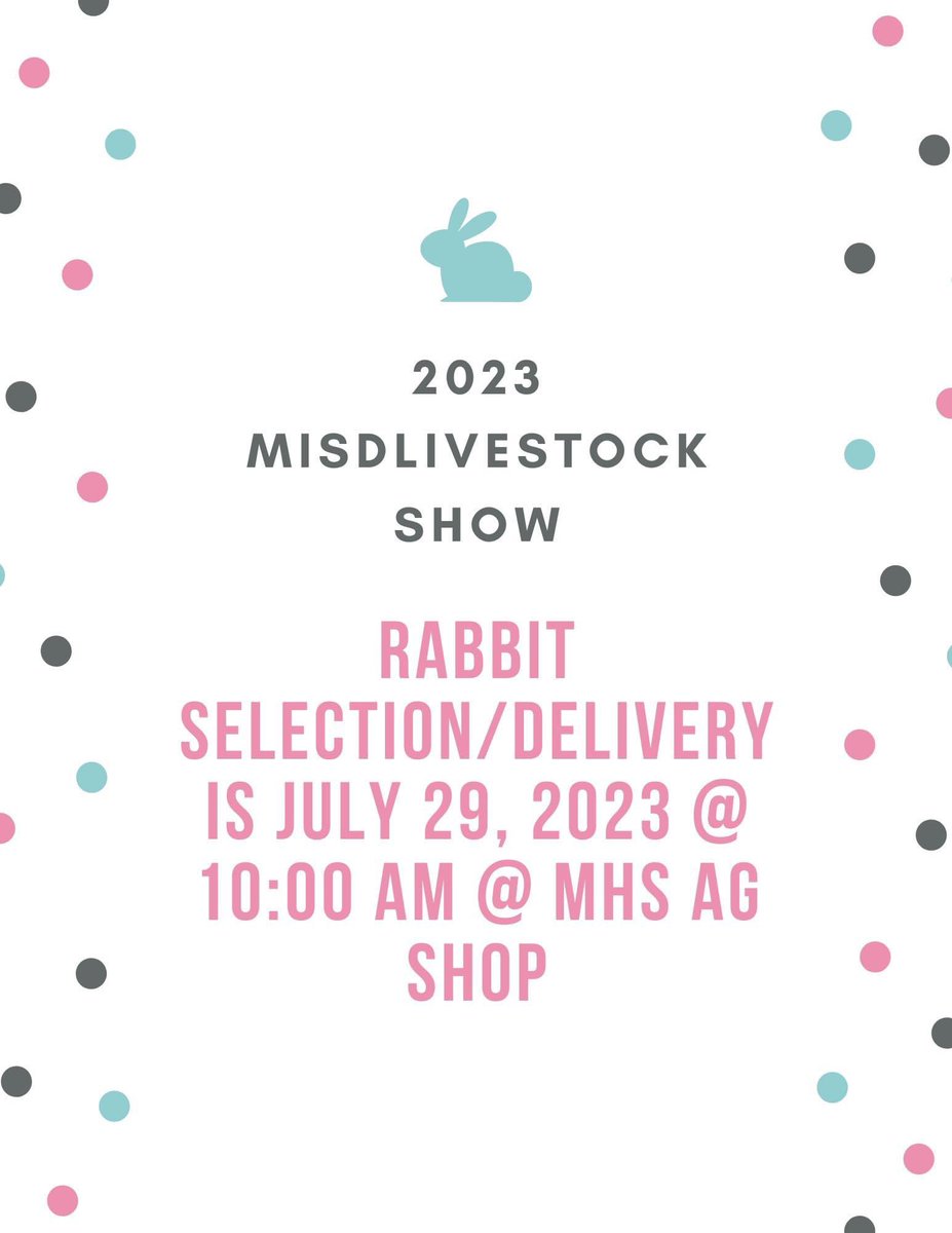 MISD_LS's tweet photo. All rabbit exhibitors selection/pick up is tomorrow!! https://t.co/yYJcoozErj