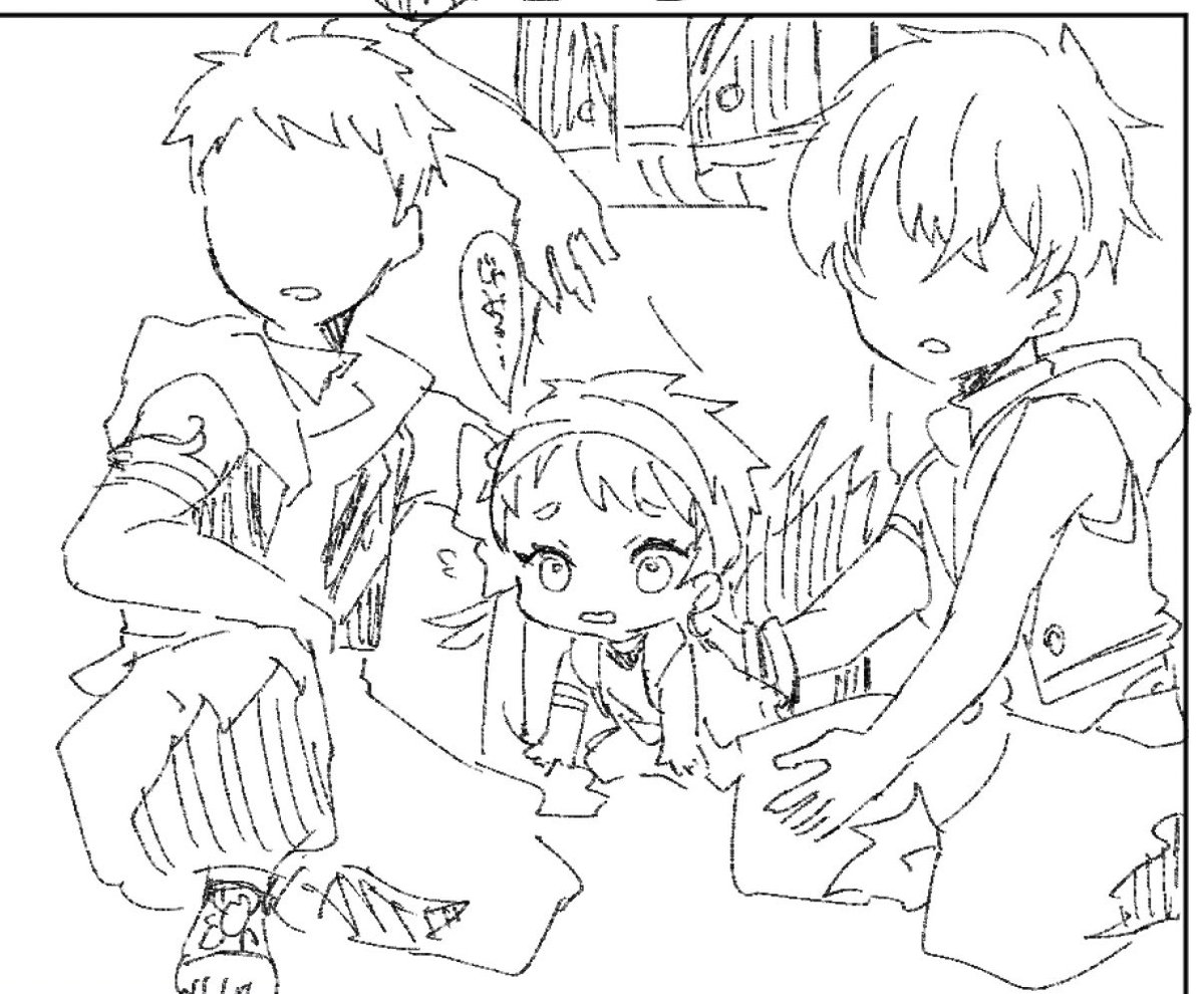腐向けになりそうだったからやめたこっちのバブちゃんカくん(寮生に囲まれver)多分続き描かないからここに供養しておく 
