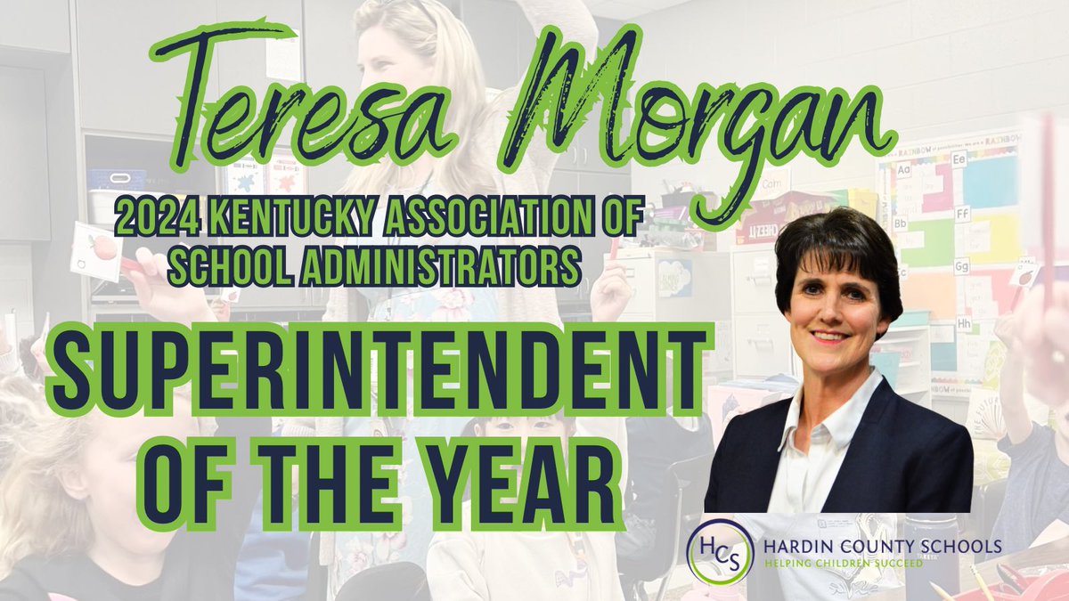 HardinCoSchools's tweet photo. Congratulations to @HCSTMorgan!  She is the @KASAEdLeader 2024 Superintendent of the Year!  More to come later this morning!! https://t.co/StKnsRn1fD