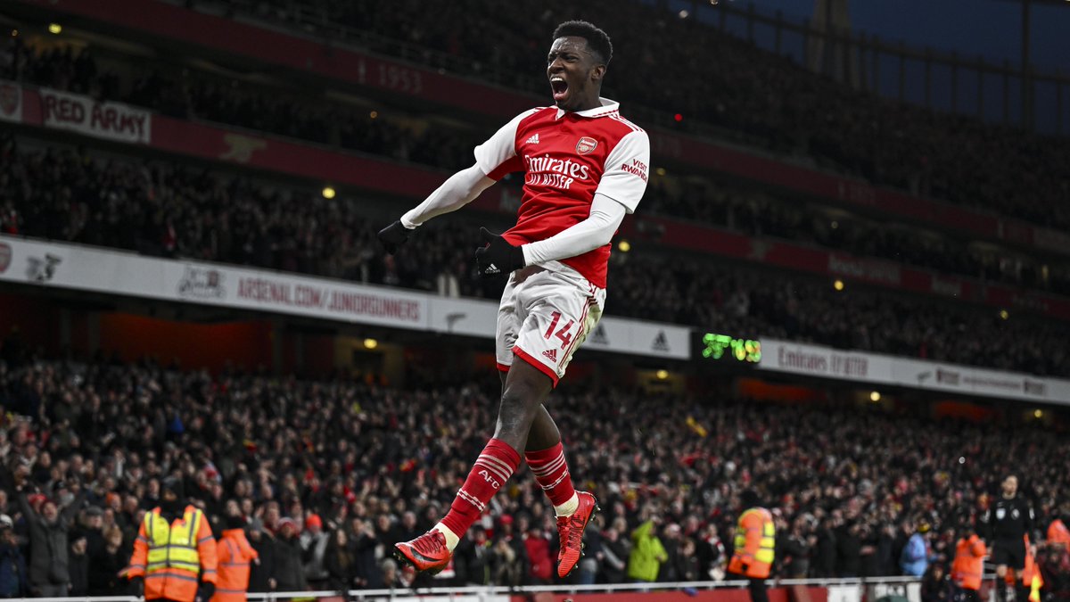 adamkeys_'s tweet photo. If Crystal Palace offer £34m for Eddie Nketiah, #Arsenal have to take it. He has a lot of qualities, but if he was good enough he'd have forced more minutesn and pushed Jesus closer. It could be that both him and Balogun are sold this summer, allowing us to add a striker. #AFC https://t.co/84XFRS7V2r