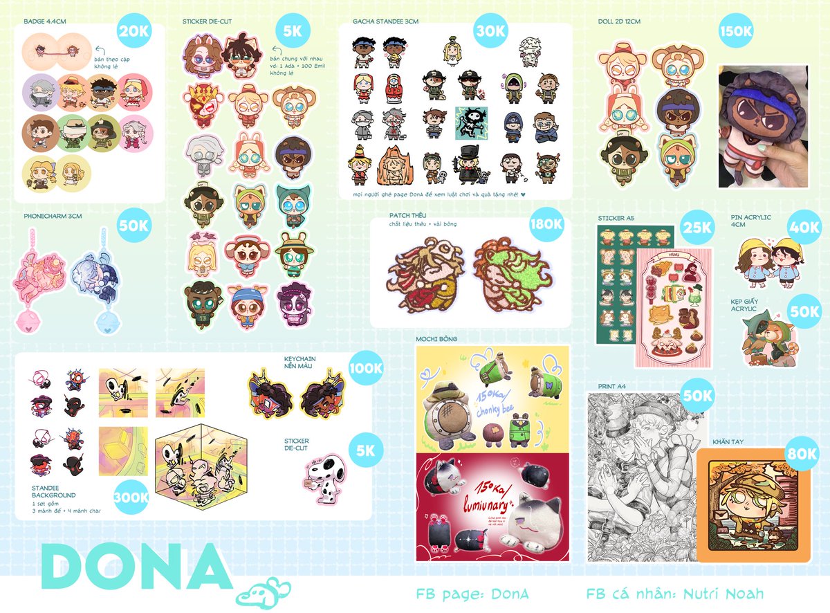 noochi18's tweet photo. Here’s my (almost) full goods catalogue for Color Fiesta 11 in Vietnam 🥰 I will open international orders after the convention ends in September 🌷💖 https://t.co/V0MbVVNpsp