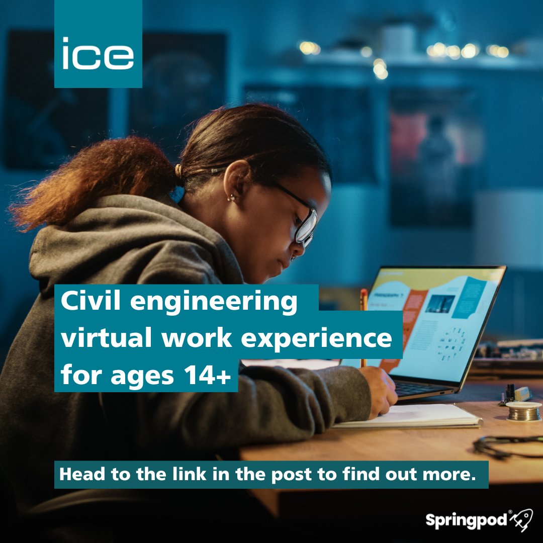 🏗️ Ready to dive into the fascinating world of #CivilEngineering?

Our #free on-demand virtual #WorkExperience is here!🚀

Ages 14+ are welcome to explore this rewarding career path. Don't miss out on this opportunity!
👉 bit.ly/ICE-virtworkexp

#SummerHolidays #STEM <a href="/springpod/">Springpod</a>