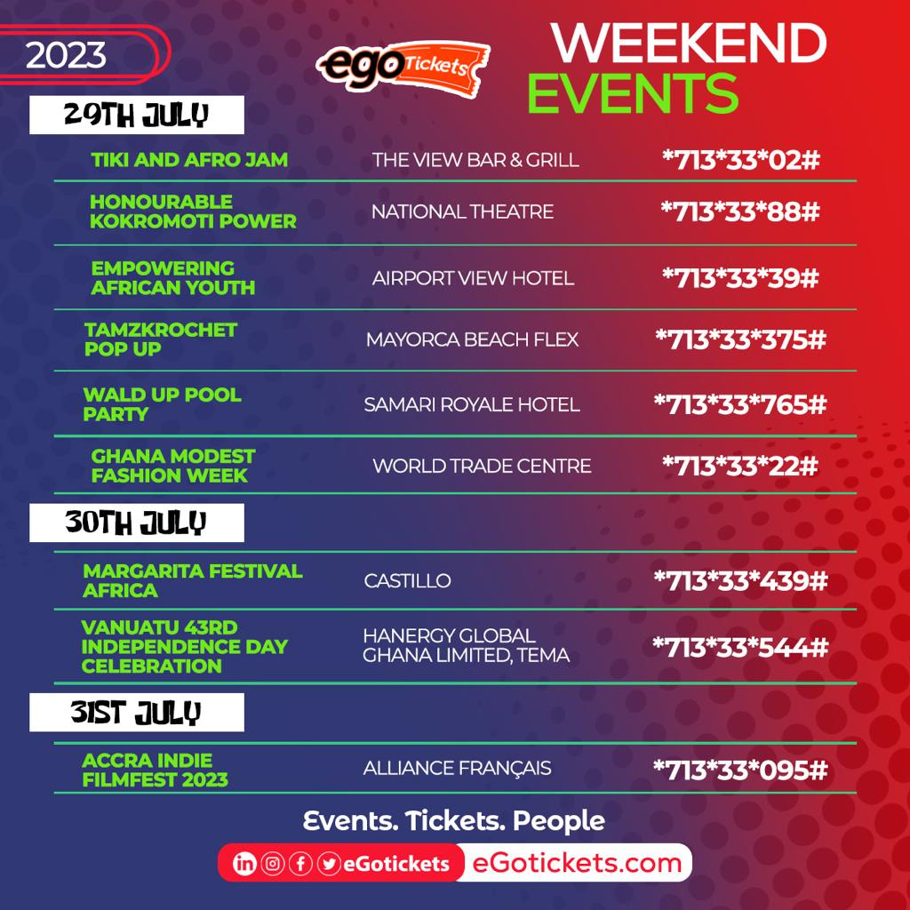 eGotickets's tweet photo. A fun way to end the week and the Month of July
Check link in bio for more
#eGotickets #eGoweekend #weekendvibes #events #julyends #events https://t.co/lHbCRcSnCU