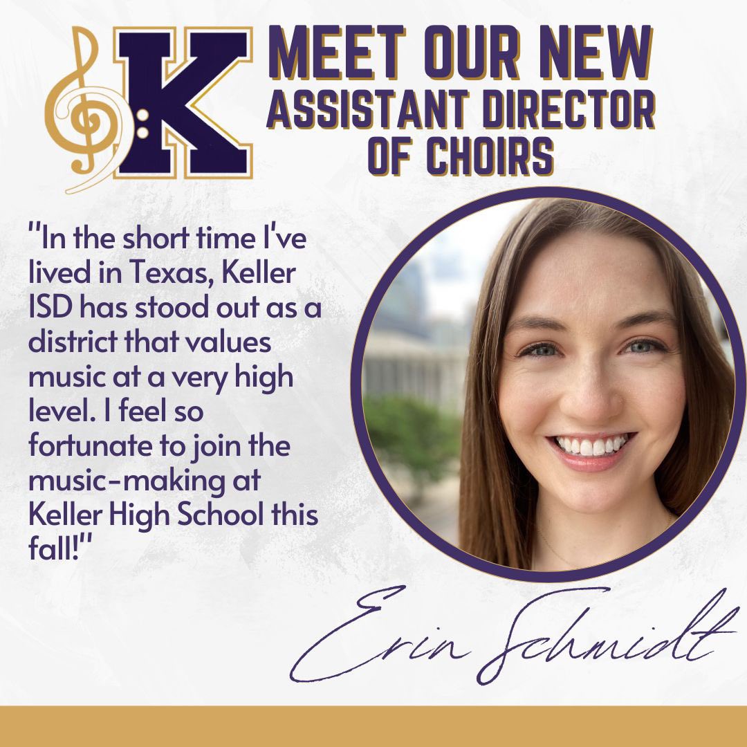 kellerhighchoir's tweet photo. Welcome to DFW Miss Schmidt! We're excited to have you as part of our choir family and we can't wait to meet you! https://t.co/OxP80fhOZX