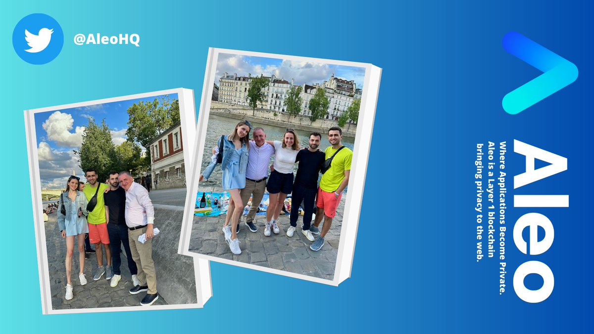 web3tyan's tweet photo. Community management allows us to get quality feedback from the community. It helps in the development of the product.
The team of #Layer1 blockchain @AleoHQ had a meetup in ๐ Paris during #EthCC6 #ETHGlobal.
Finally we met with @vivford @nodg_ @GeoSulaberidze @buchachoss ๐ https://t.co/Ghk00FJIWe