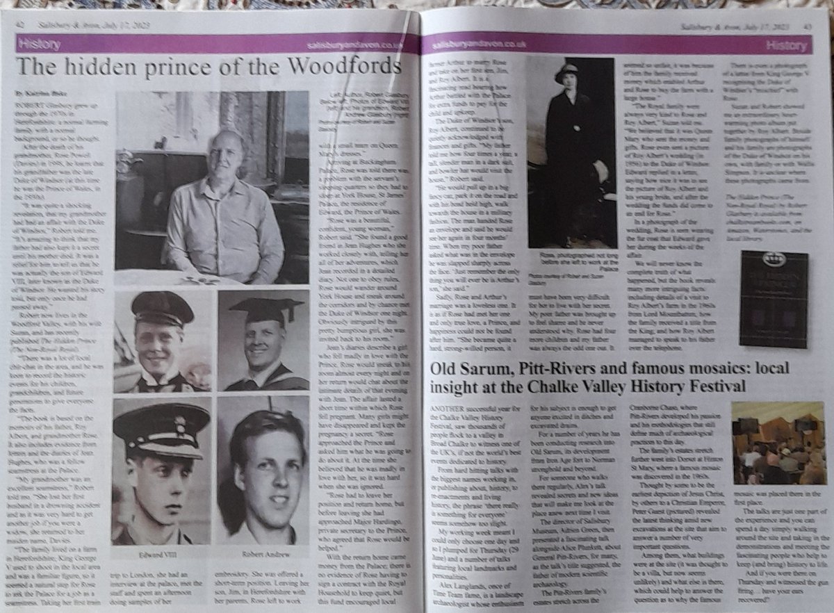 GlasburySuzan's tweet photo. Thank you Salisbury and Avon Gazette,July issue featuring Robert Glasbury and The Hidden Prince (The Non-Royal ROYAL), article written by Katrina Ffiske @RiversidePSL @DailyMirror @RE_DailyMail #Royalty https://t.co/eygPNwtqVm