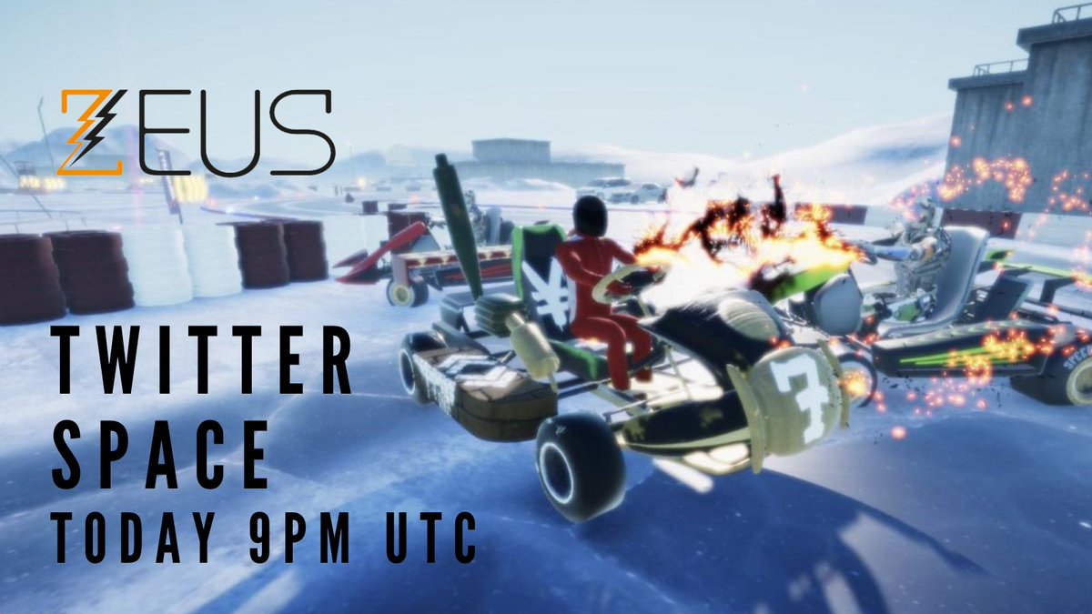 🚨Space Alert! Come and Chill out with the Zeus Team! twitter.com/i/spaces/1LyGB… 🥳We will be giving away Race4Sky Kart NFTs to the best questions! #NFT #Giveaway #TwitterSpace #gaming #BlockchainGaming