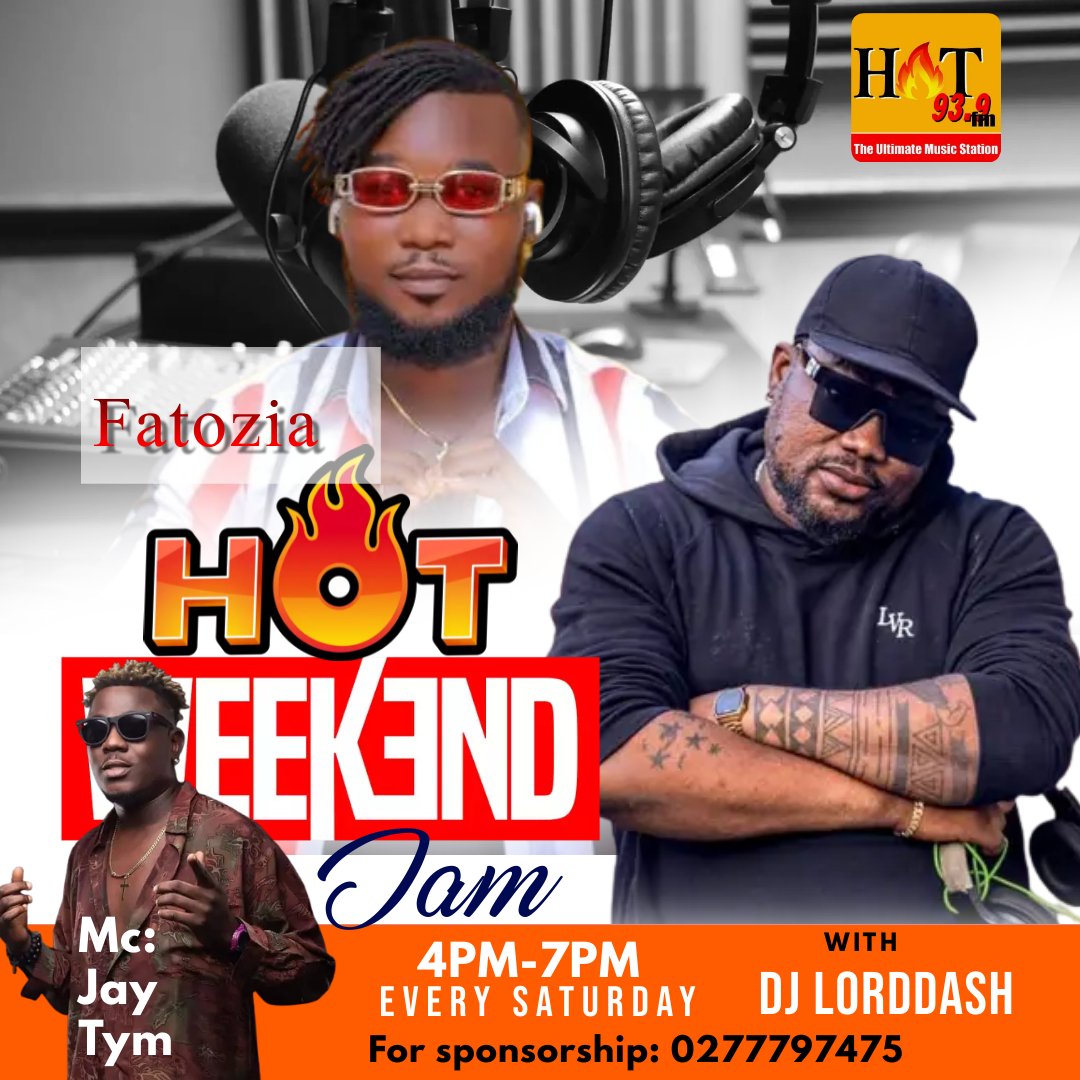 DjLordDash's tweet photo. Tomorrow on #HotWeekendJam with @fatozia ( #Leftover) hit Maker on #Hot939fm 💯☝️☝️ https://t.co/GVWAkZCRok