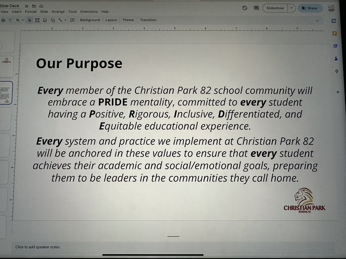 pmwirth's tweet photo. @IPSPark82- The PRIDE is engaging in Priority Area #1- SEL Restorative Practices and Community Circles with @PeaceLearning Center to achieve our purpose!  @AleesiaLJohnson @LelaSimmons19 @Erob624 https://t.co/nWNi2gr7V7
