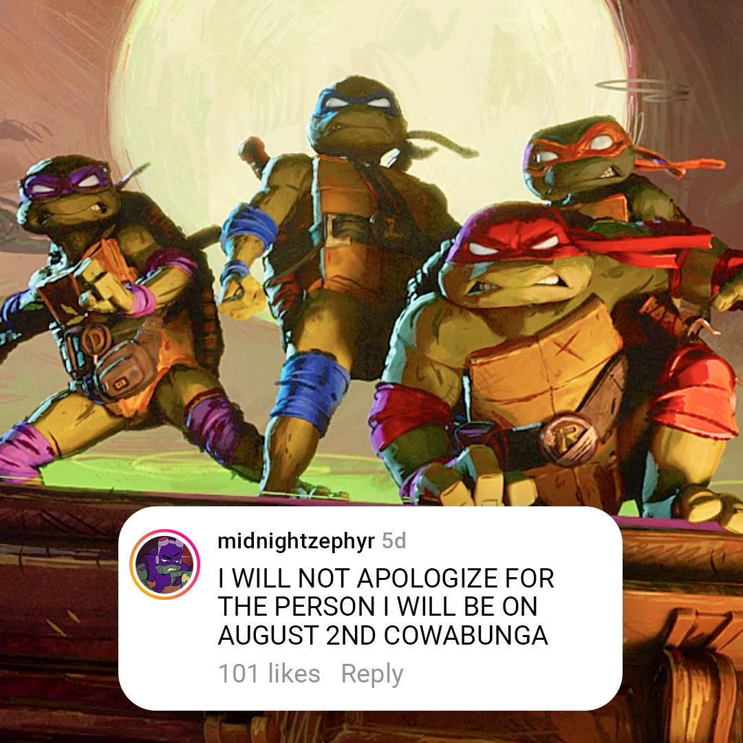 TMNT's tweet photo. Yeah Super Fly DOES look rad

@tmntmovie: #MutantMayhem only in theatres August 2 https://t.co/FoaNTf1riY