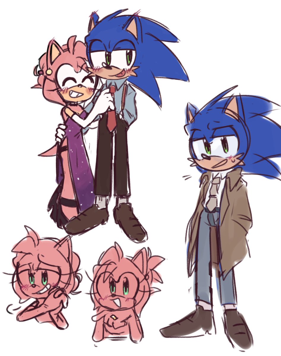 Vanalt22's tweet photo. Ack?! More outfits!! (Detective au(??)I rlly dont know guys-) 

#SonAmy #SonicTheHedgehog #AmyRose https://t.co/Mp6JXu2qnX