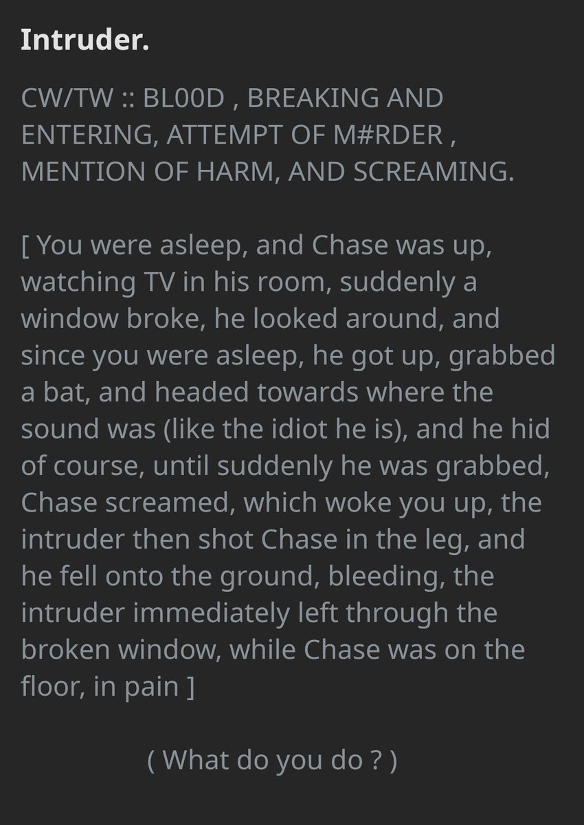 Here's this, cause I got bored and everything, feel free to interact //