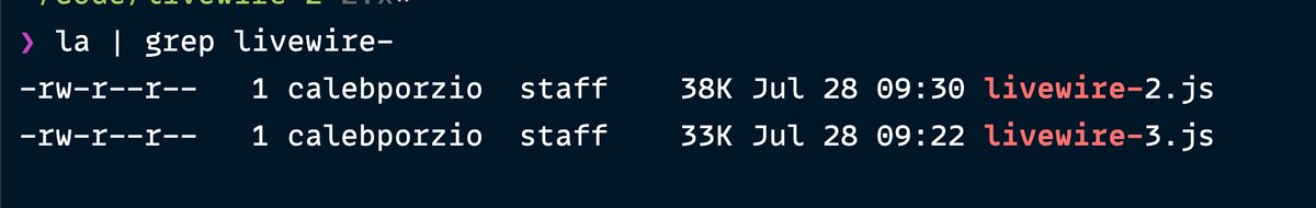 calebporzio's tweet photo. Something I forgot to say during my talk:

Livewire 3's entire JS file weighs only 33kb!

That's including Alpine and all its plugins

Isn't that insane?

V2 weighed 38k and didn't include Alpine at all.

Your entire app's frontend now weighs 33Kb 🤯

That's pretty hard to beat https://t.co/i3OPxbx9dE