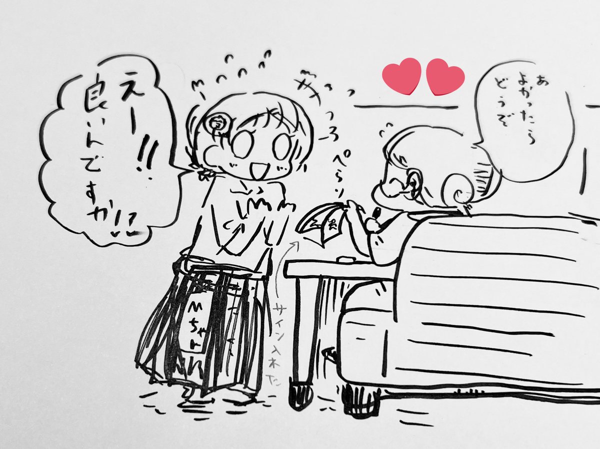 落描き、担当編集ちゃんにあげたらとても喜んでくれて嬉しかった 