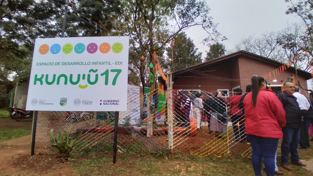 MINNAParaguay's tweet photo. Se inicia el acto de inauguración del Espacio de Desarrollo Infantil-EDI Kunu'u 17, en la ciudad de San Juan Nepomuceno. Se encuentran presentes la ministra Teresa Martínez, el gobernador electo de Caazapá Cristhian Acosta, el intendente, Derlis Molinas, entre otros invitados. https://t.co/PcEwQE6Fx1