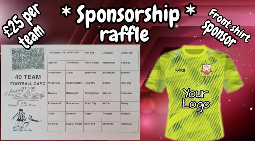 FCTredegar's tweet photo. Our sponsorship raffle is still going, if you would like a team please contact us https://t.co/JXsF3VRiUp